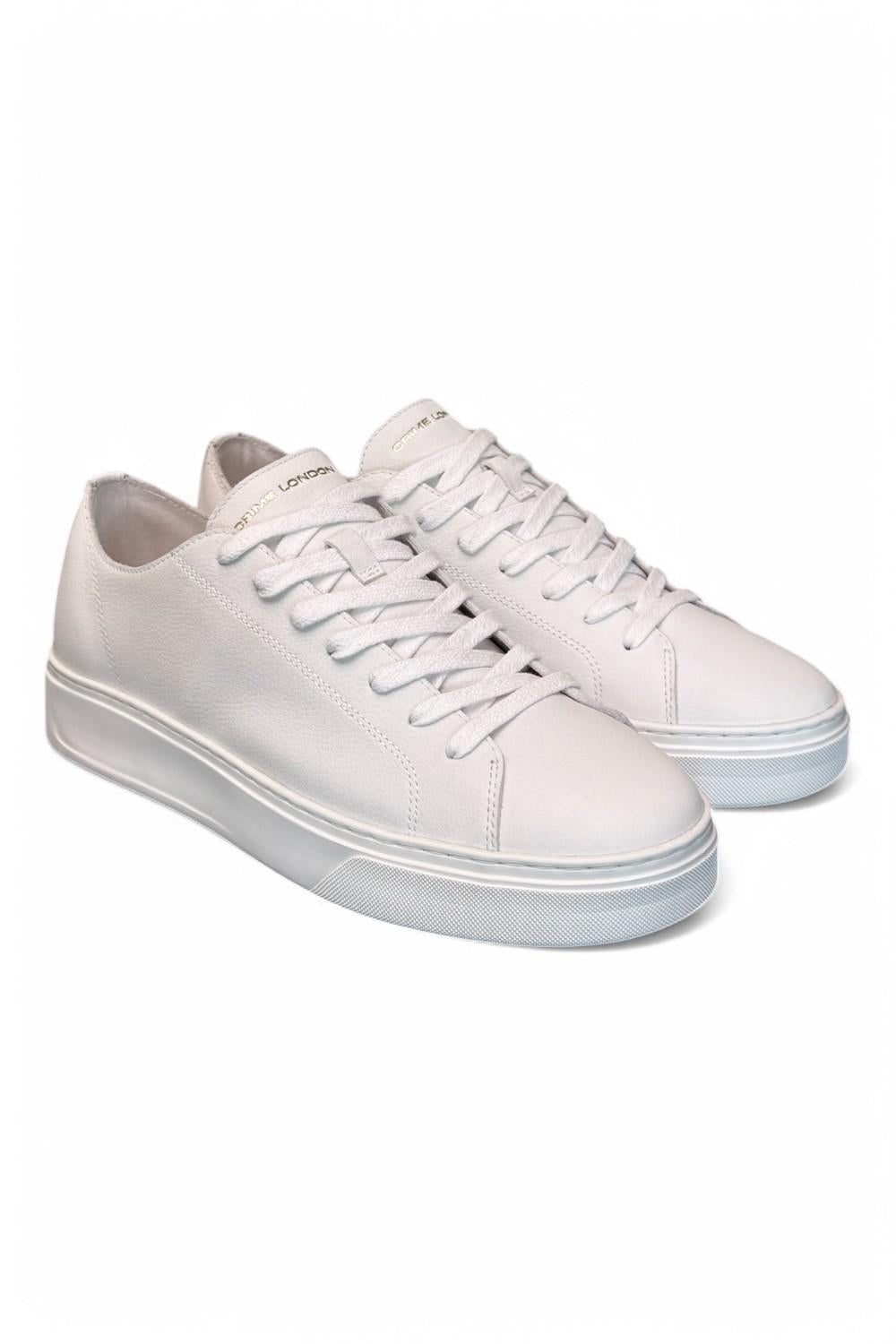 Sneaker uomo RAW CUT TOTAL WHITE Crime taglio vivo bianco 