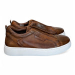 Sneaker uomo slip on pelle marrone  Pawelks 