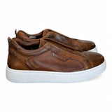 Sneaker uomo slip on pelle marrone  Pawelks 