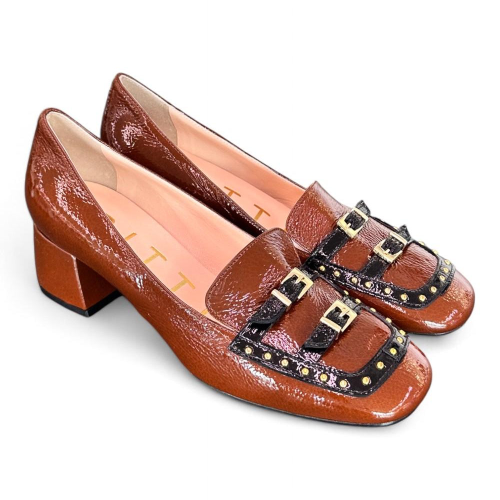 Mocassino borchie vernice cuoio Matteo Pitti 