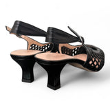 Slingback intreccio nero tacco 50 Les Autres<BR/> 
