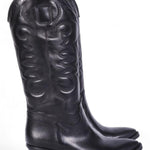 Stivale Texano ricamo in pelle nera Ranye 