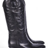 Stivale Texano ricamo in pelle nera Ranye 