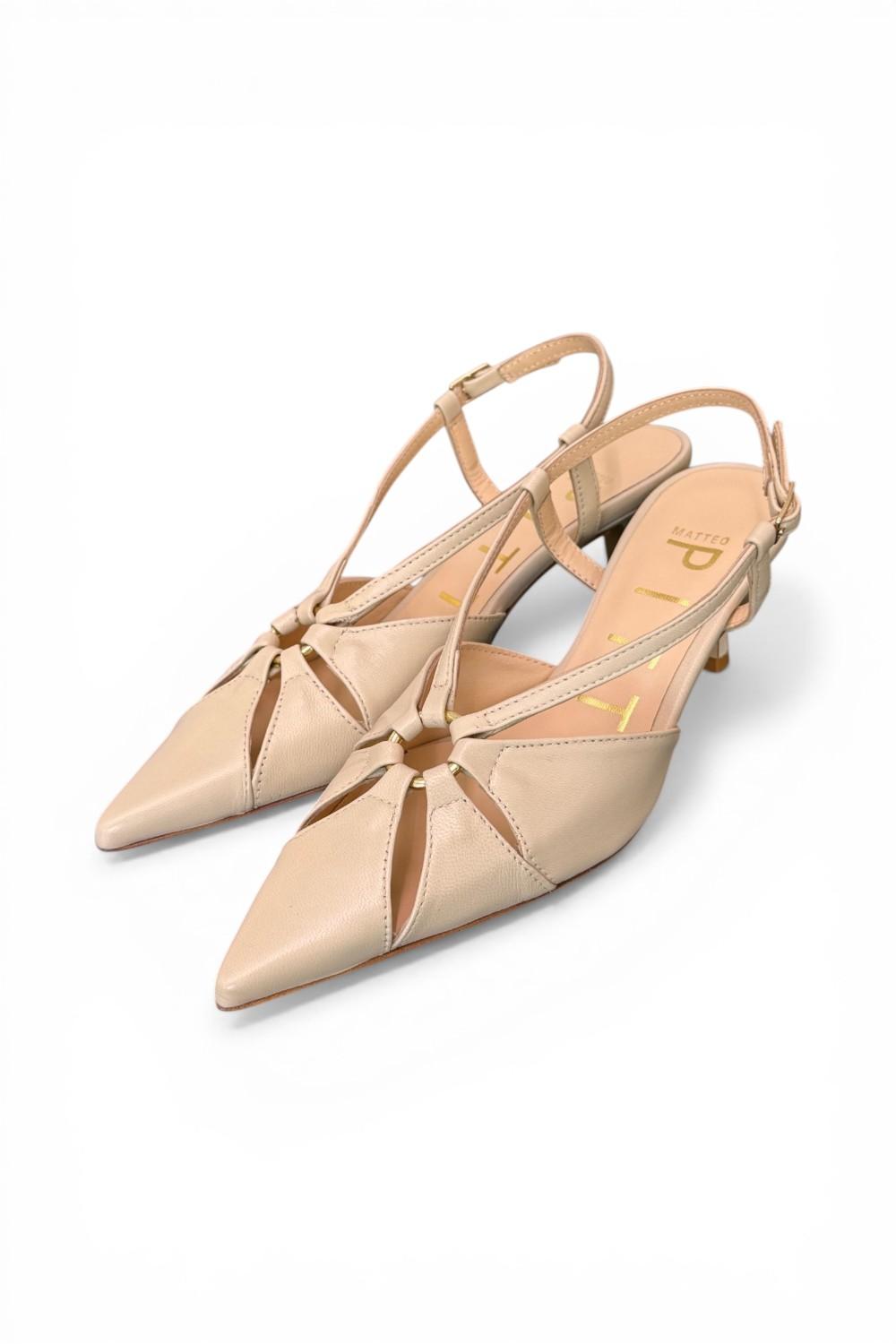 Slingback pelle osso T60  Matteo Pitti 