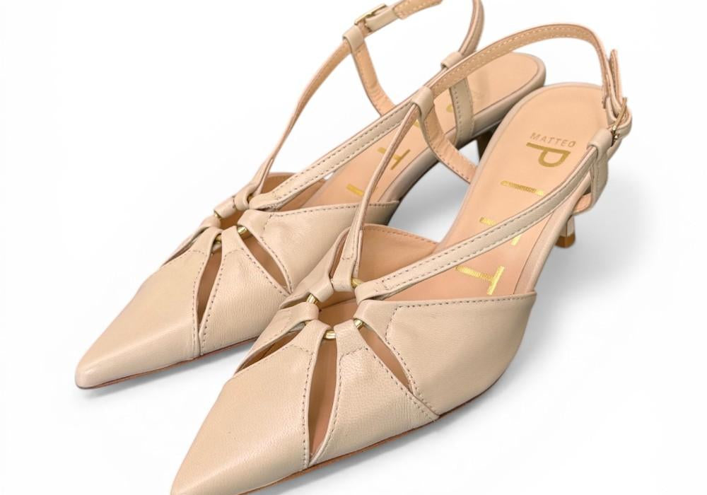 Slingback pelle osso T60  Matteo Pitti 