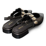 Slingback nera con accessorio Bruno Premi<BR/> 
