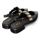 Slingback nera con accessorio Bruno Premi<BR/> 