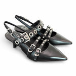 Slingback Ash Babel fibbie pelle nera 