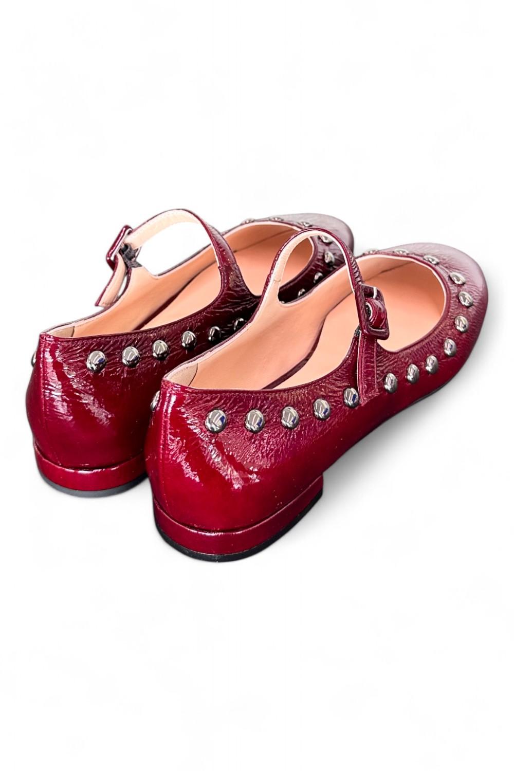 Ballerina borchie vernice bordeaux Matteo Pitti 