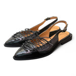 Slingback laccio pelle nera Giacko 