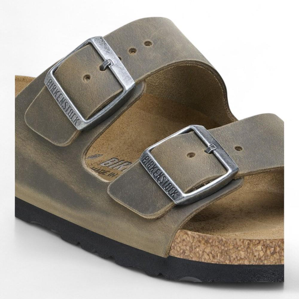 Ciabatta arizona Oil Leatjer Khaki Birkenstock 1027039 uomo 