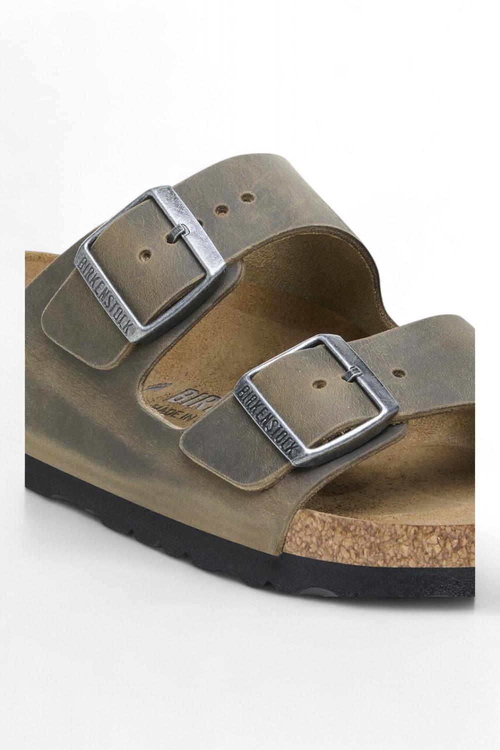 Ciabatta arizona Oil Leatjer Khaki Birkenstock 1027039 uomo 