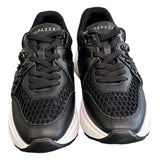 Sneaker Apepazza pelle rete strass nera<BR/> 