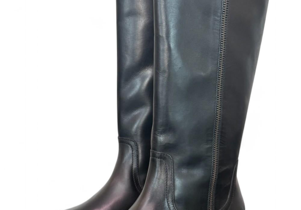 Stivale biker pelle nera Janet 