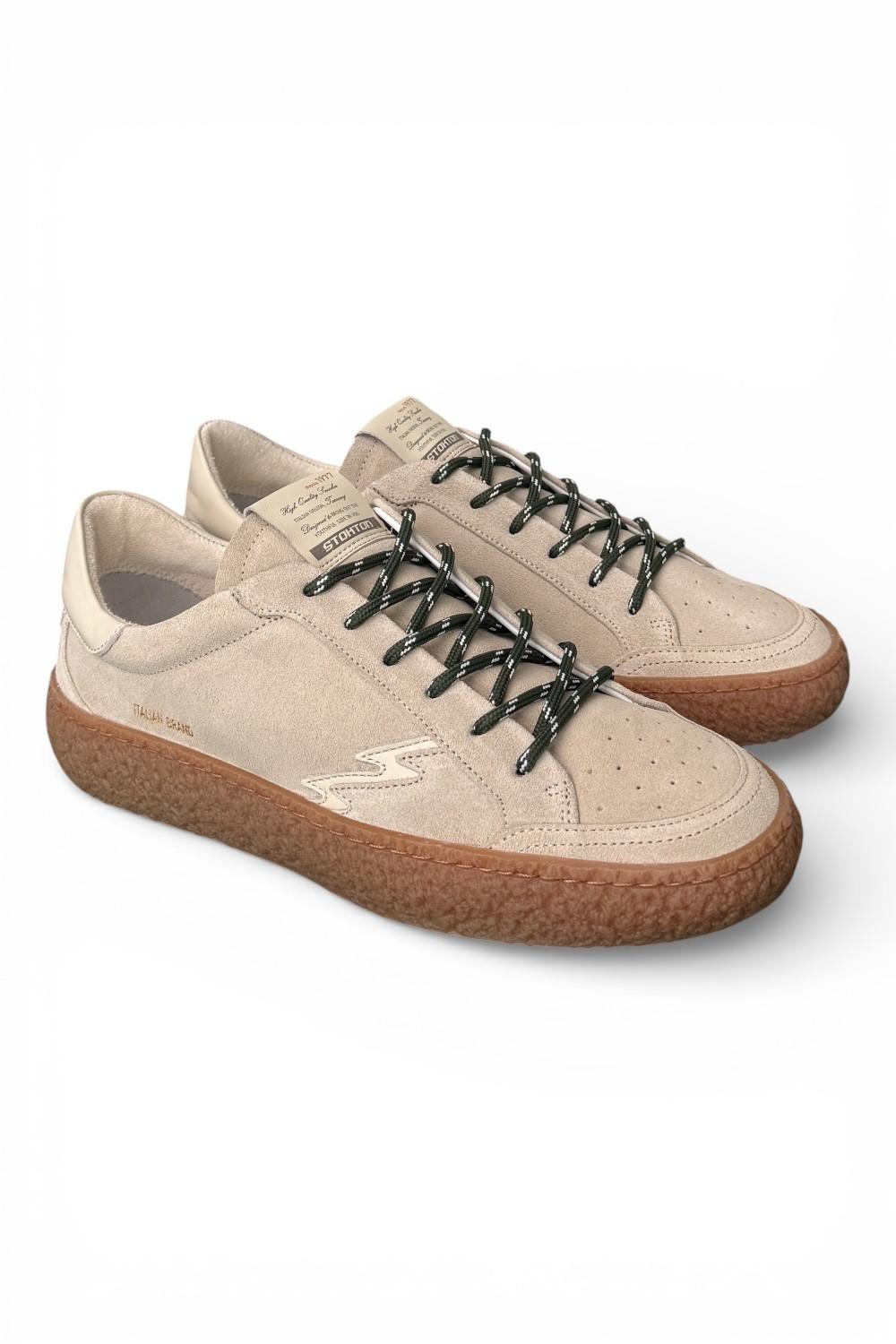 Sneaker uomo Voltio suede sabbia Stokton<BR/> 