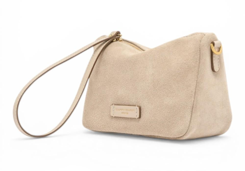 Pochette Nora suede nude piccola Gianni Chiarini<BR/> 