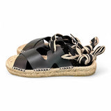 Sandalo con incrocio in pelle nera Palomitas<BR/> 