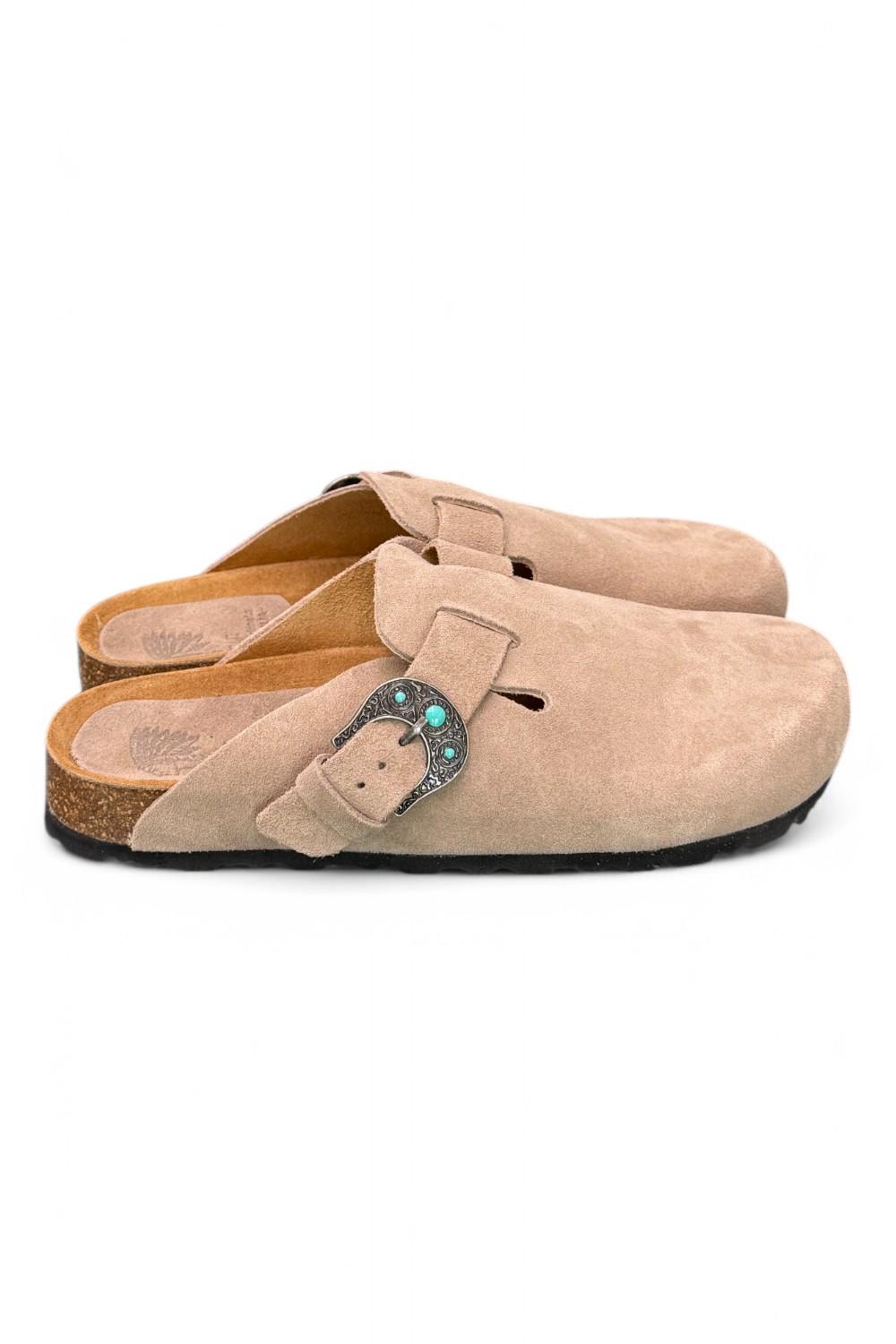 Sabot Taji by Lagoa in suede pietra 