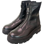 Stivaletto zip donna pelle nera Slash Cult 