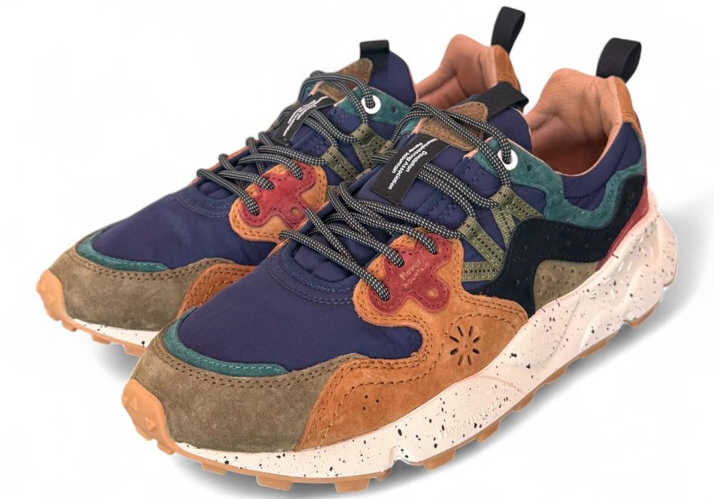 Sneaker uomo Flower Mountain Yamano 3 2B32 mud light brown navy 