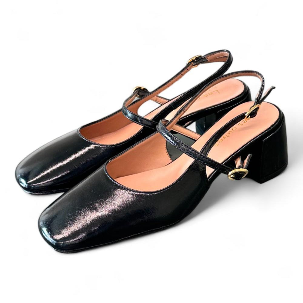 Slingback cintino naplak nero Les Autres tacco 50 