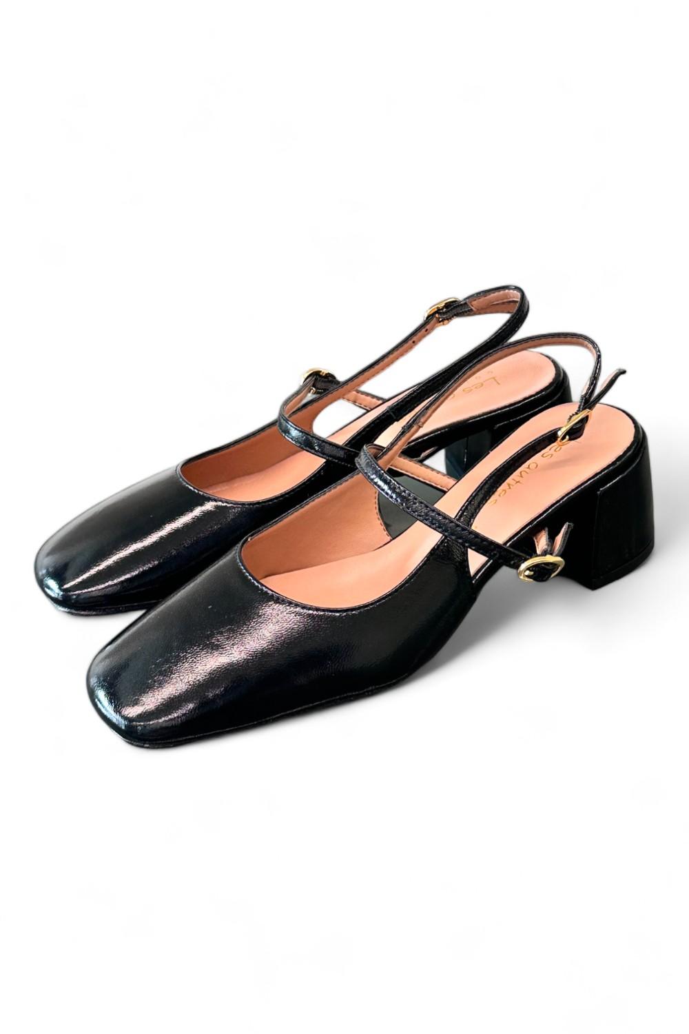 Slingback cintino naplak nero Les Autres tacco 50 
