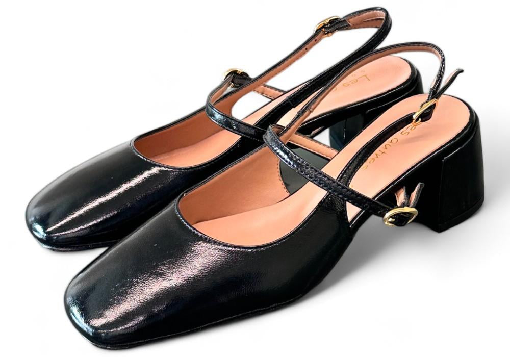 Slingback cintino naplak nero Les Autres tacco 50 