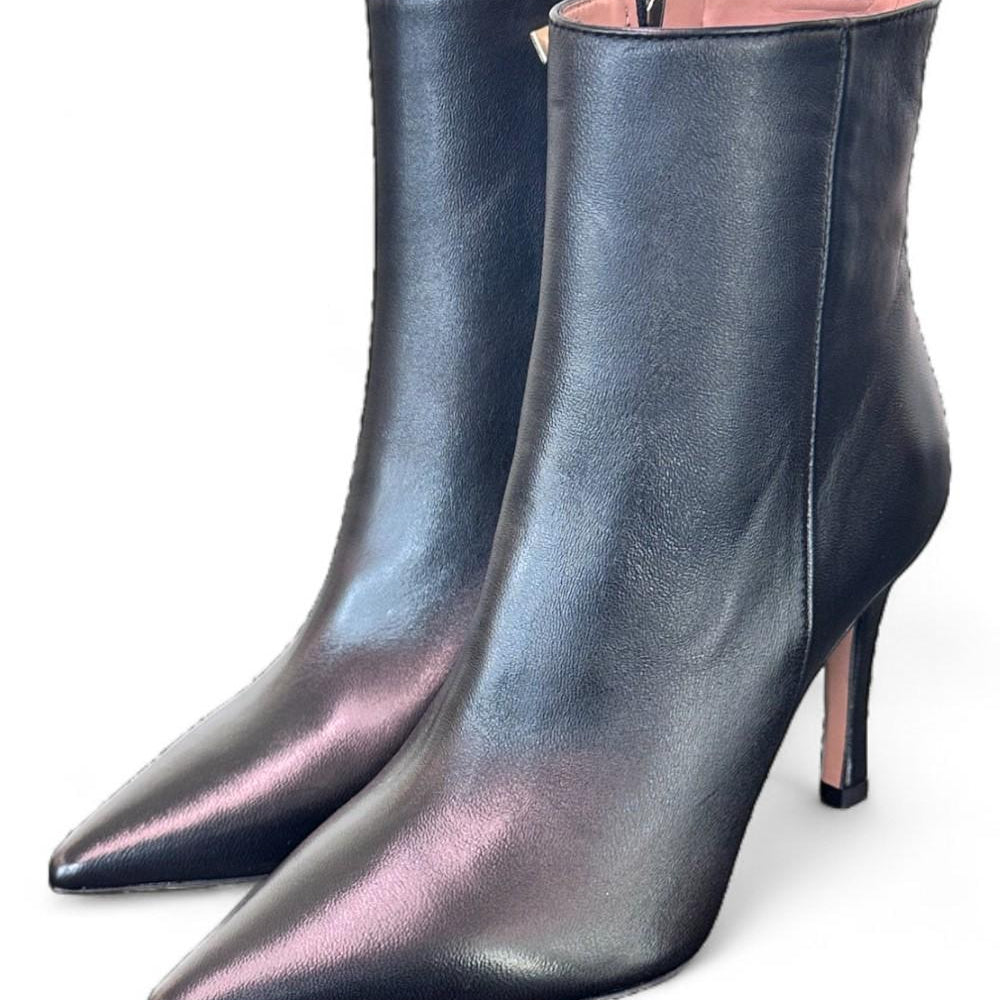 Tronchetto zip sfilato pelle nera Les Autres<BR/> 