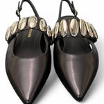 Slingback nera con accessorio Bruno Premi<BR/> 