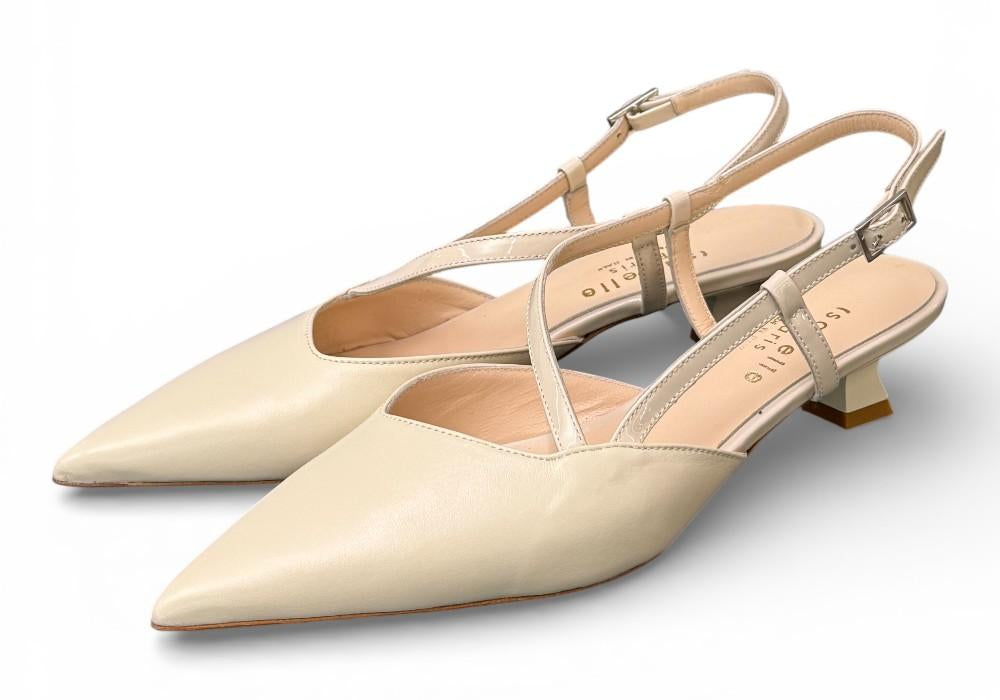 Slingback cintino pelle panna Isabelle Paris 
