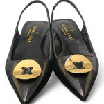 Slingback bottone nero Elisa Lanci 