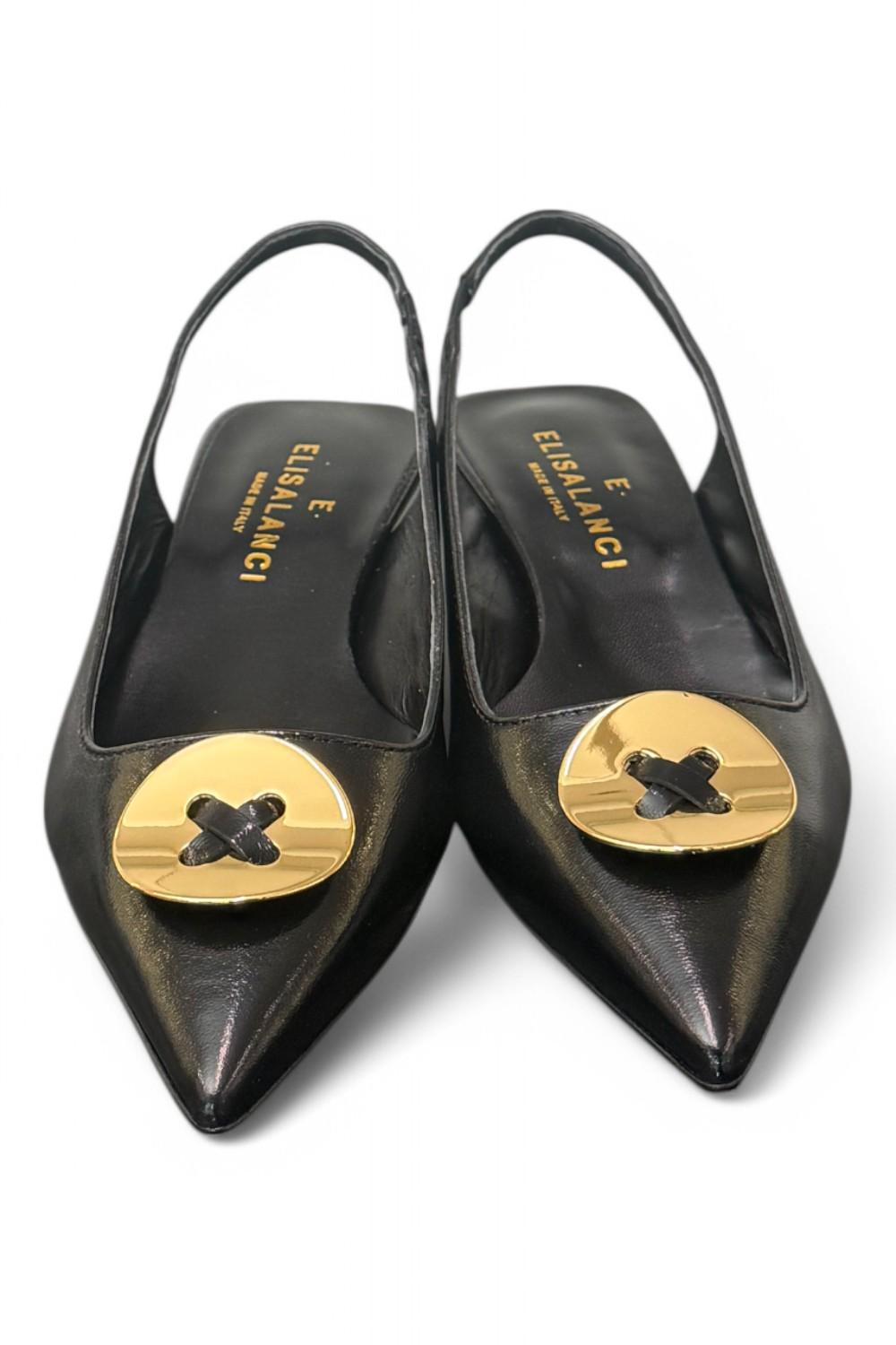 Slingback bottone nero Elisa Lanci 