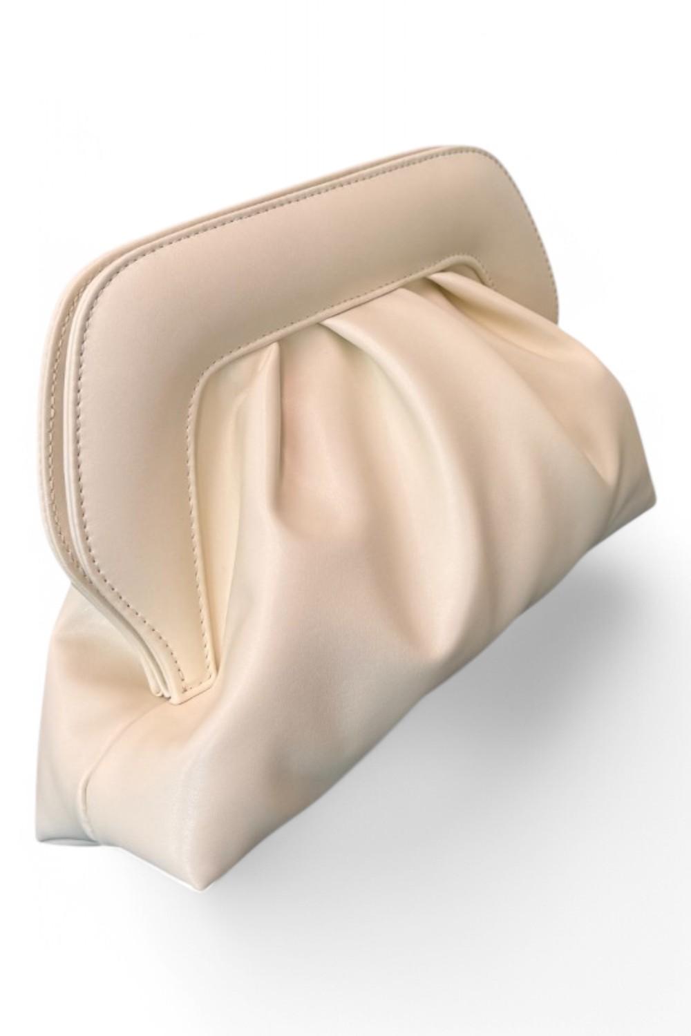 Pochette grande chiusura scatto Scarlet latte 