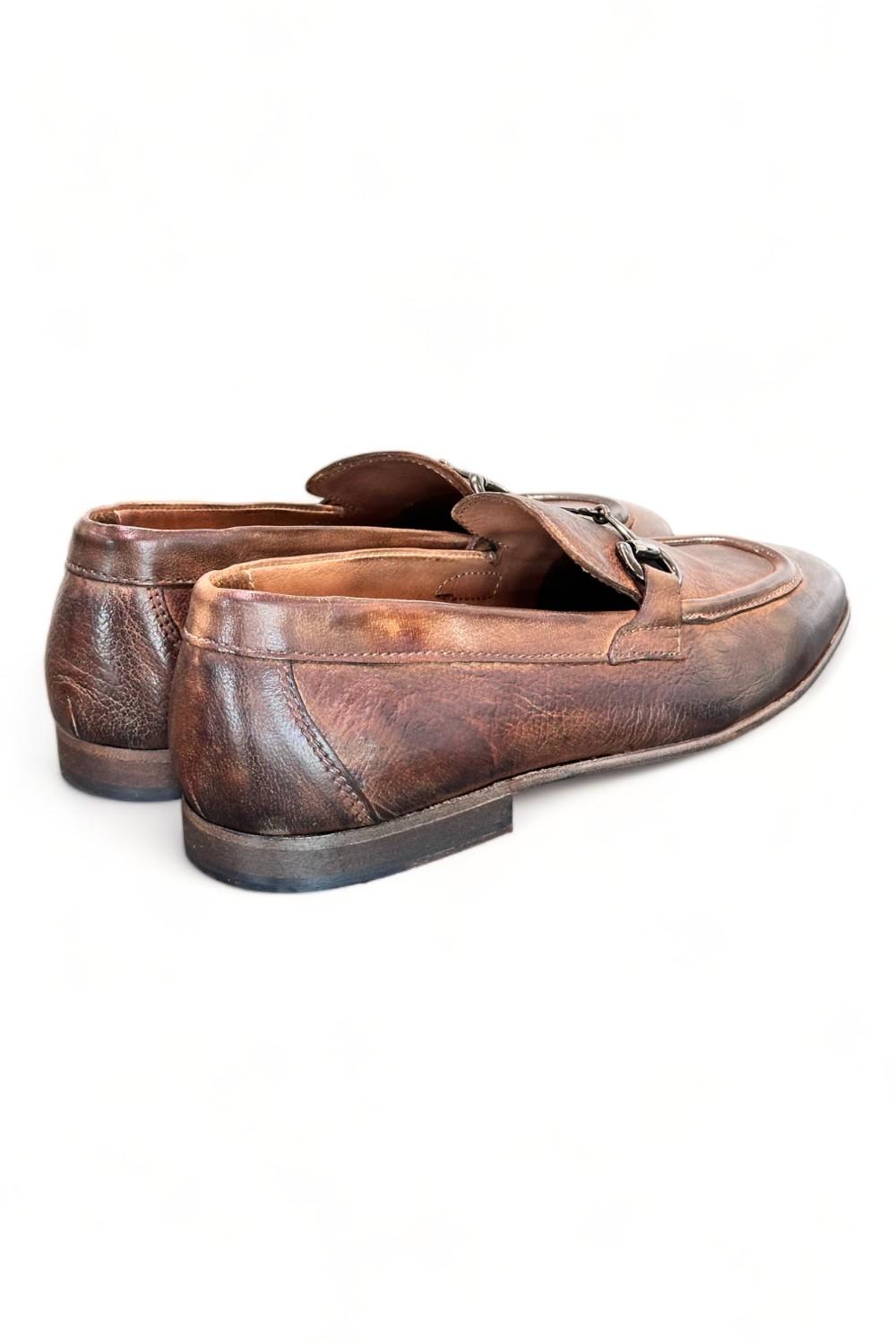 Mocassino accessorio cuoio tuffato Pawelks<BR/> 