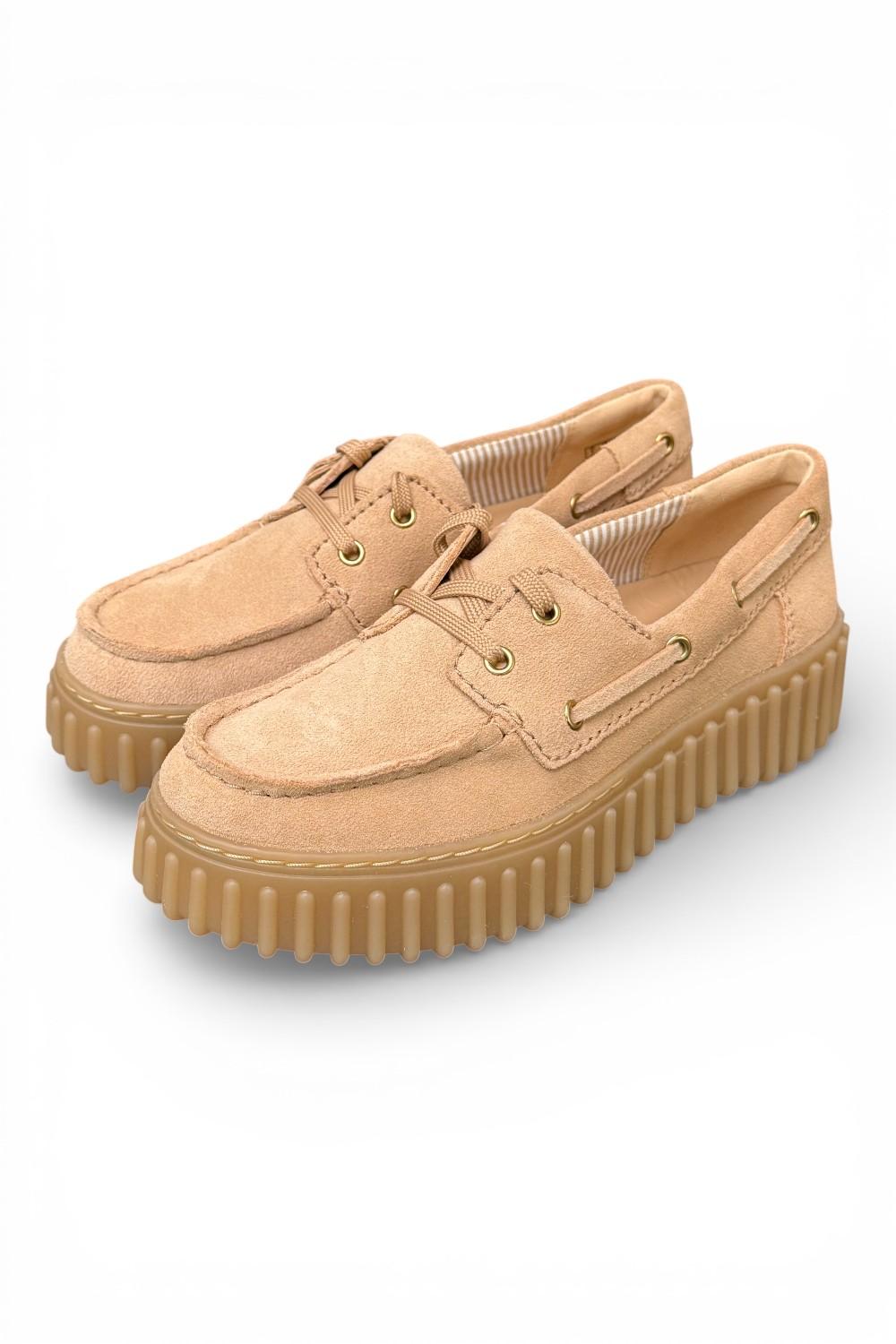 Barca Clarks Boat Cleyhill Torhill suede beige cipria 