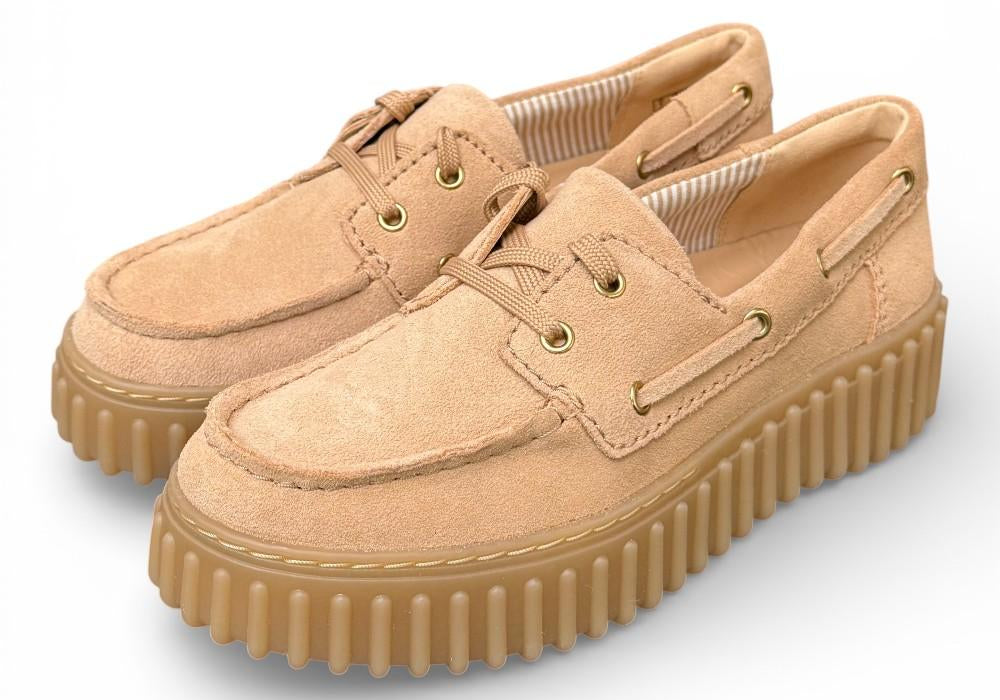 Barca Clarks Boat Cleyhill Torhill suede beige cipria 