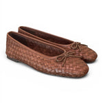 Ballerina intrecciata in pelle testa di moro Inuovo<BR/> 