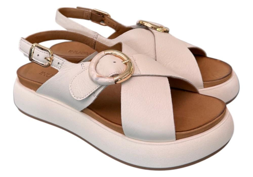 Sandalo incrocio latte Z40 Inuovo<BR/> 