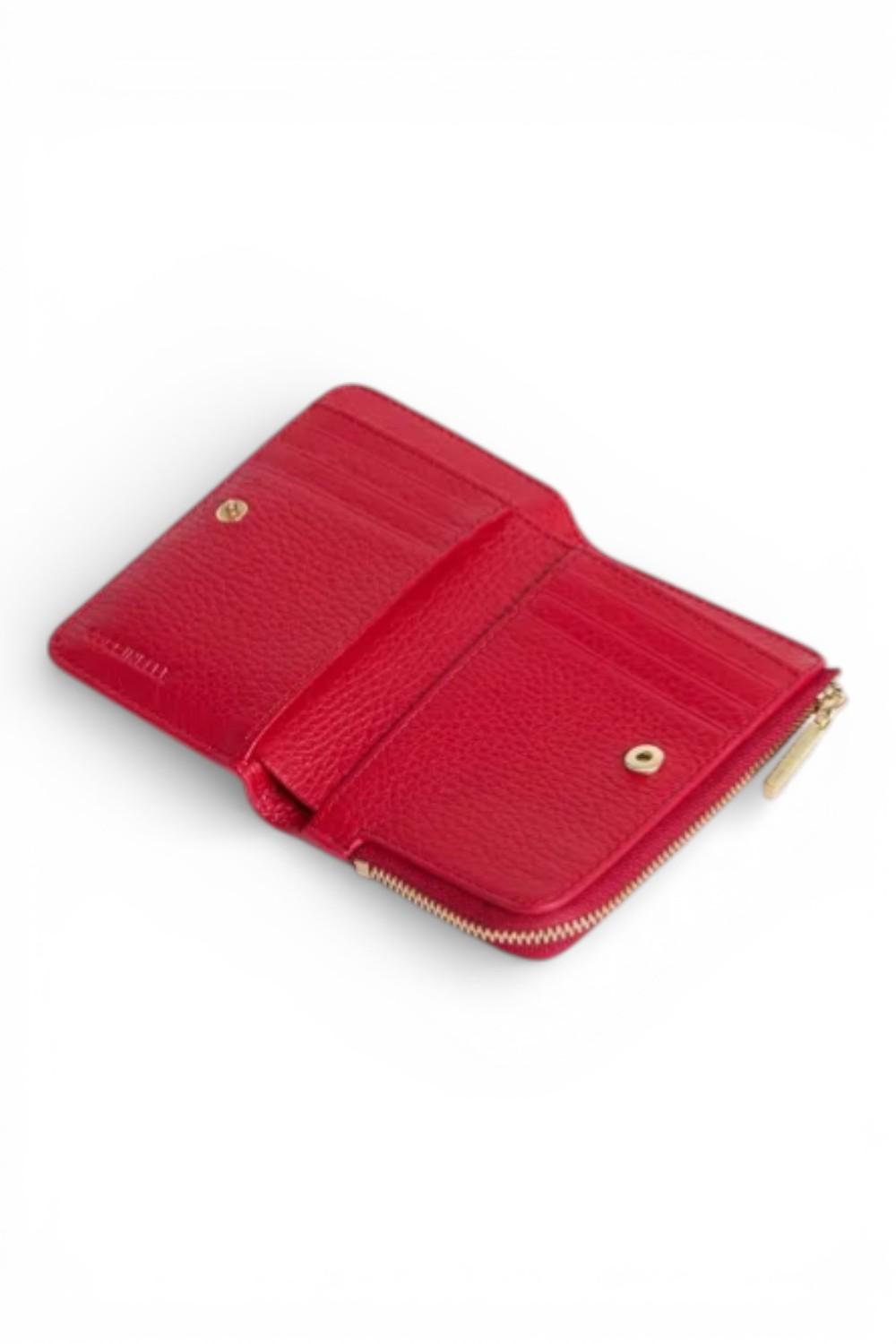 P.foglio piccolo zip metallic soft scarlet Coccinelle 