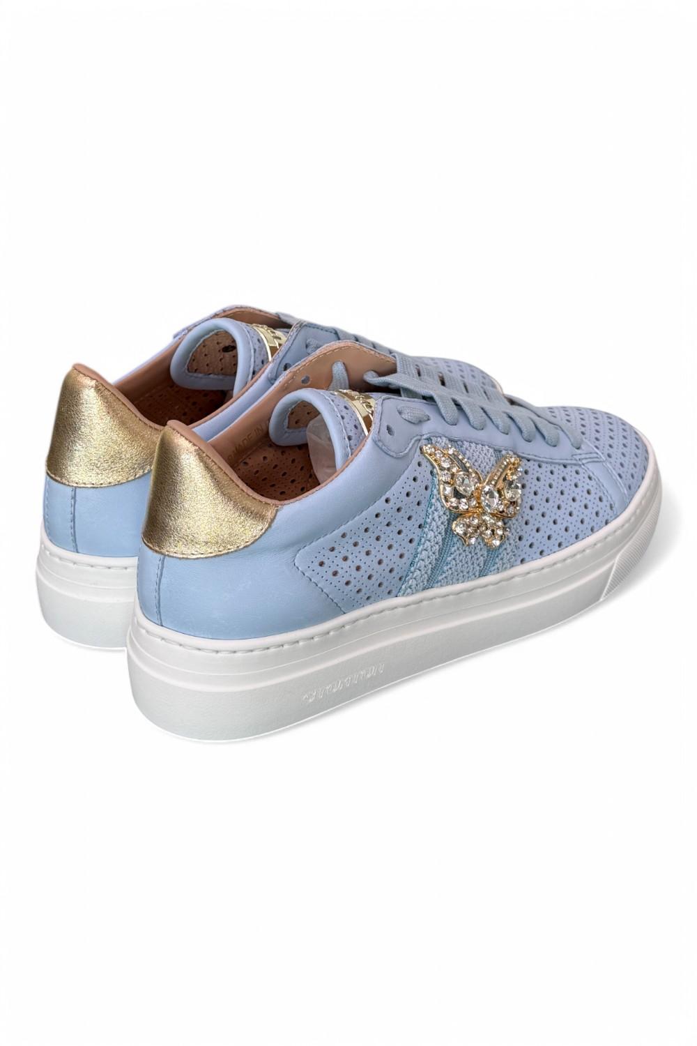 Sneaker Stokton Diva nappa celeste 