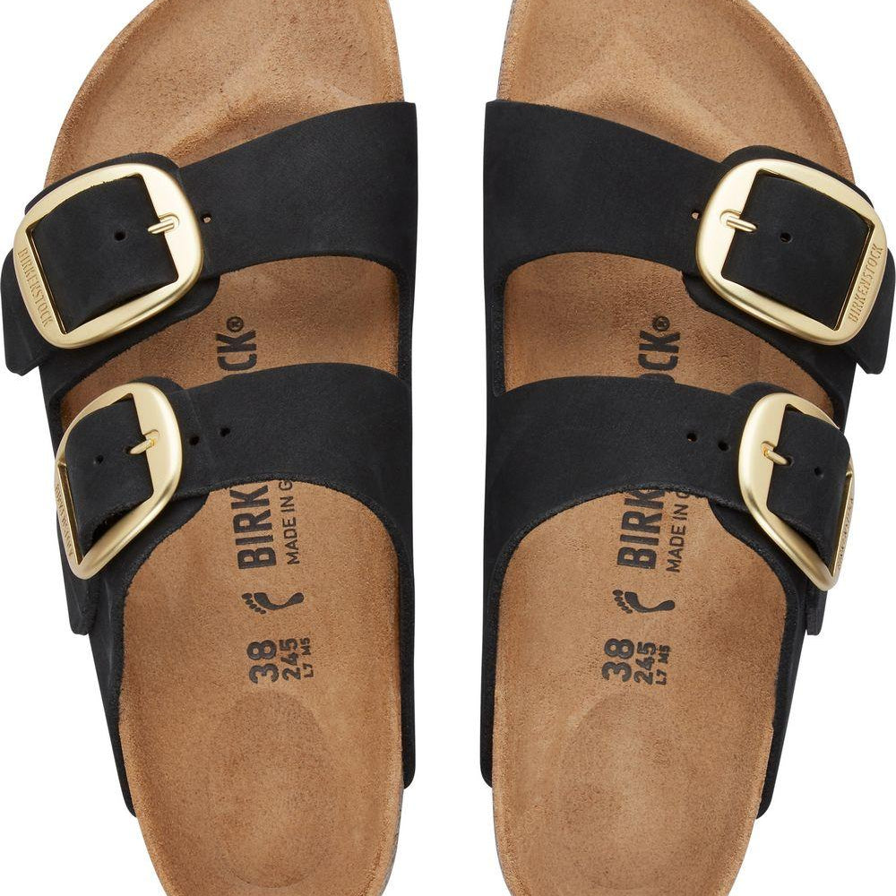 Ciabatta Arizona Big Buckle nabuk Black Birkenstock 1023290 