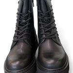 Anfibio donna pelle nera fiocco Slash Cult 