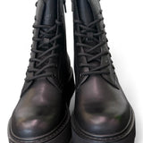 Anfibio donna pelle nera fiocco Slash Cult 