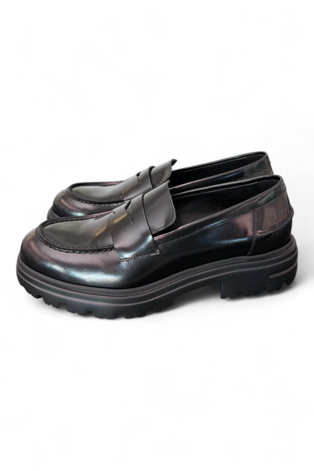 Mocassino spazzolato nero Uma Parker 