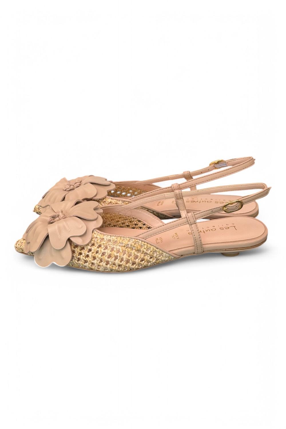 Slingback rete fiore canapa Les Autres<BR/> 