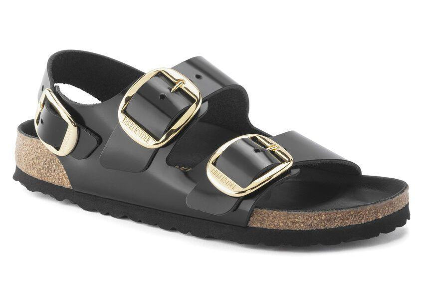Sandalo Milano Big Buckle shine black Birkenstock 1024211 