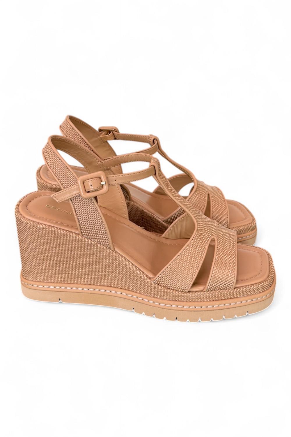 Sandalo rafia grano zeppa 90 Bruno Premi<BR/> 