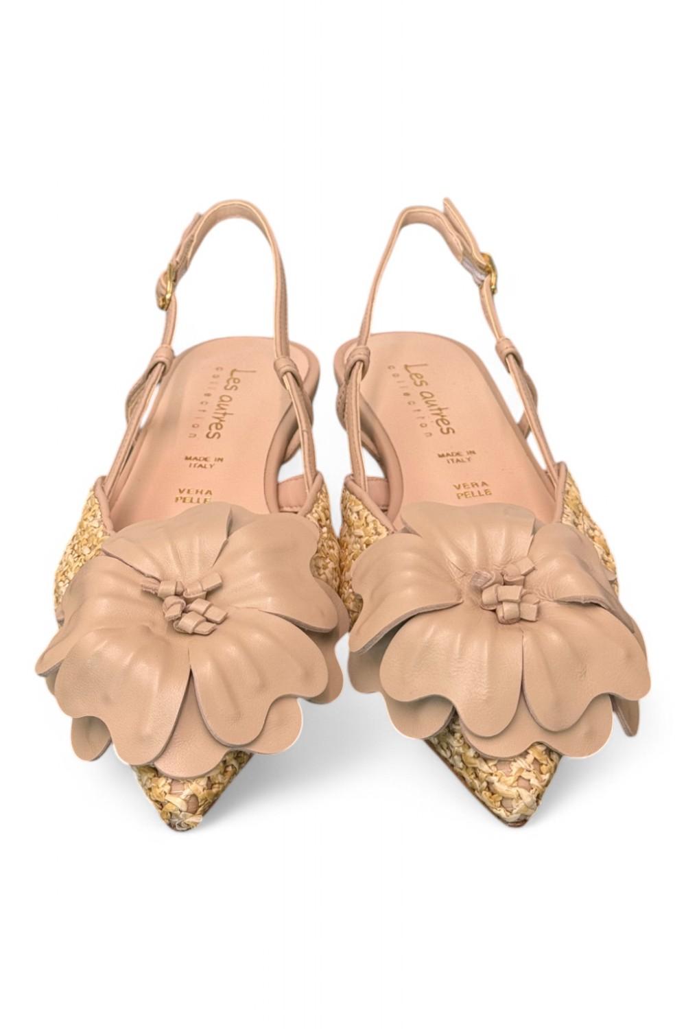 Slingback rete fiore canapa Les Autres<BR/> 