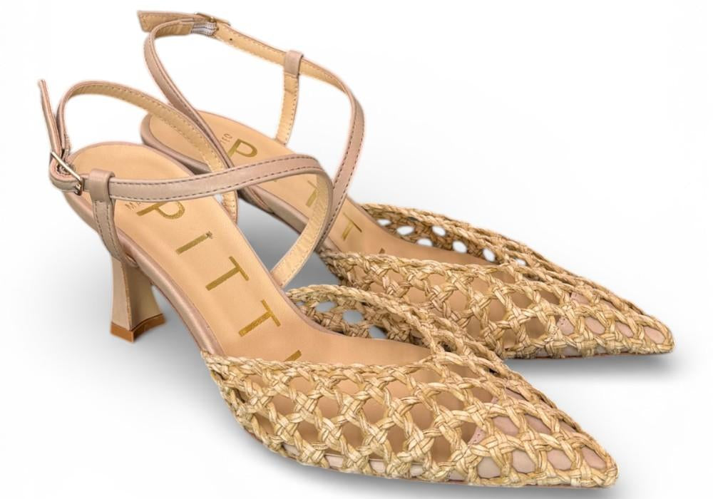 Slingback rafia taupe T70  Matteo Pitti 