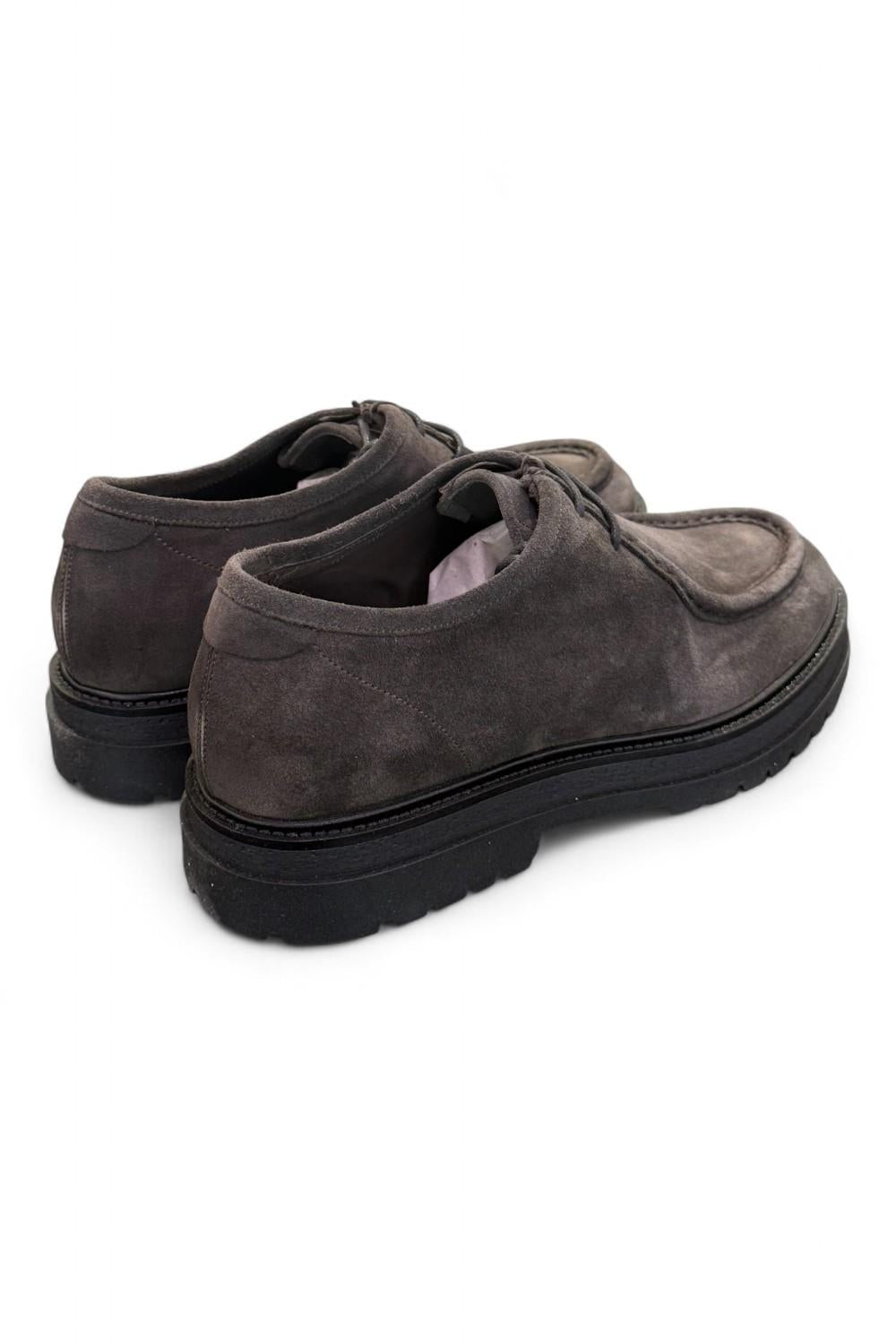 Allacciato ingegnere suede grigio Dino Draghi<BR/> 